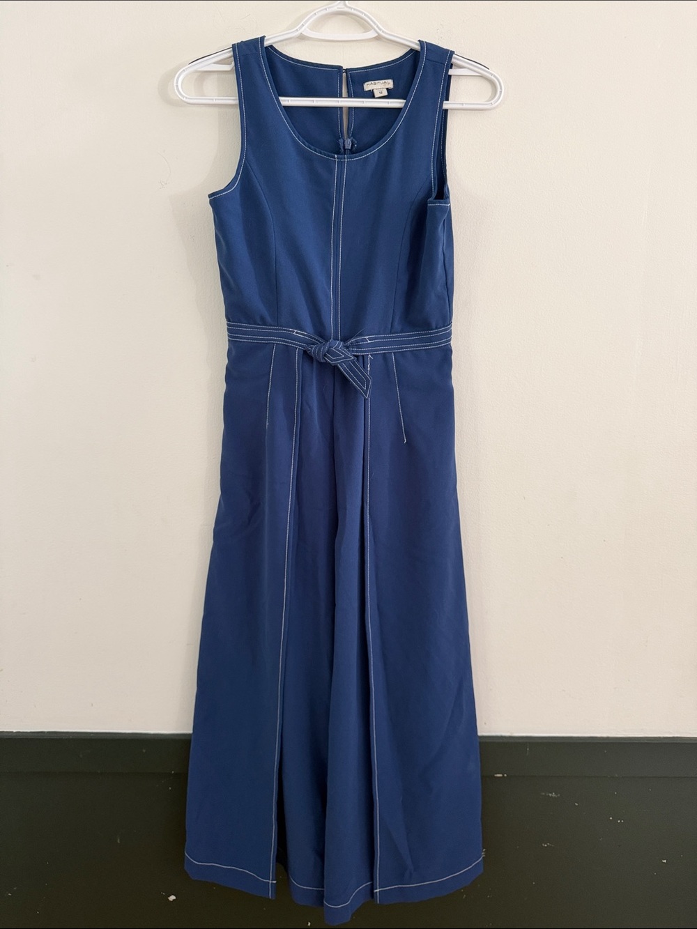 Habitual Navy Sleeveless Tie-Waist Maxi Jumpsuit